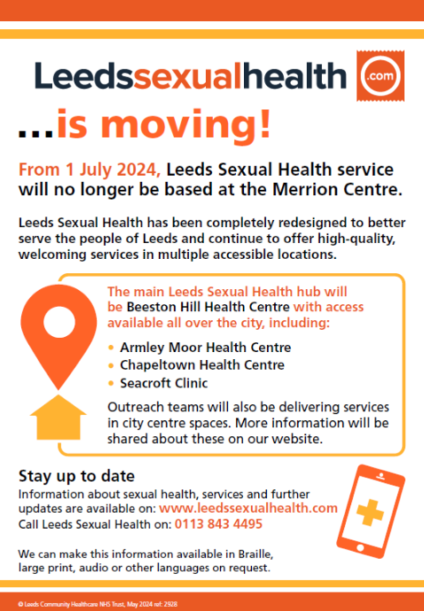 The Leeds Sexual Health Clinic Is Moving… - Manor Park Surgery