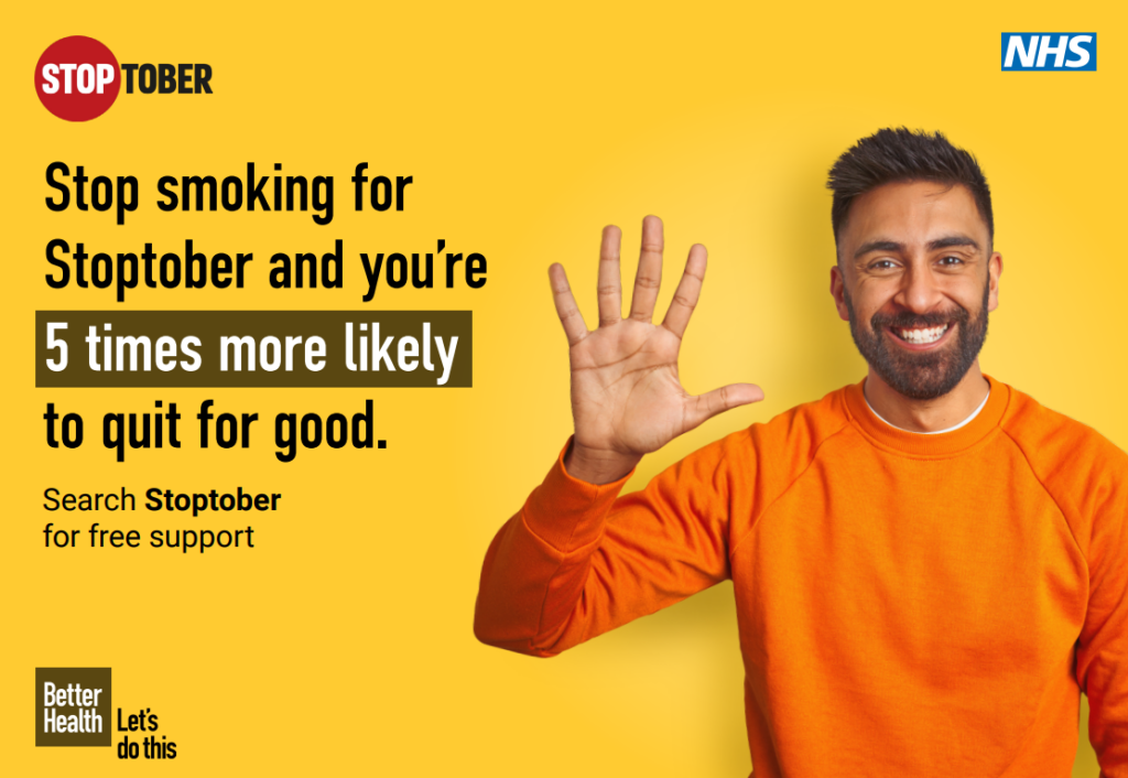 Stop smoking for Stoptober and you're 5 times more likely to quit for good.