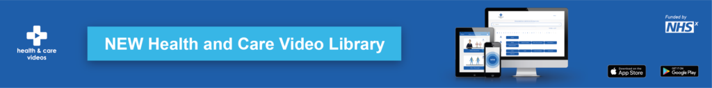 Advertisement for a new health and care video library application