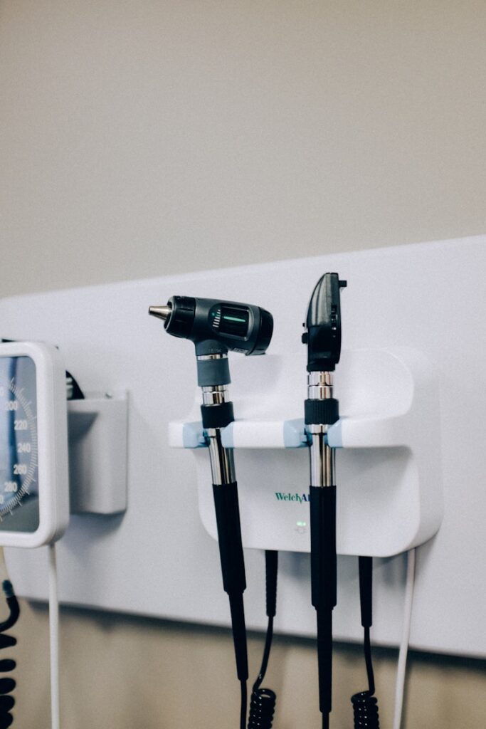 a couple of medical instruments on top of a wall