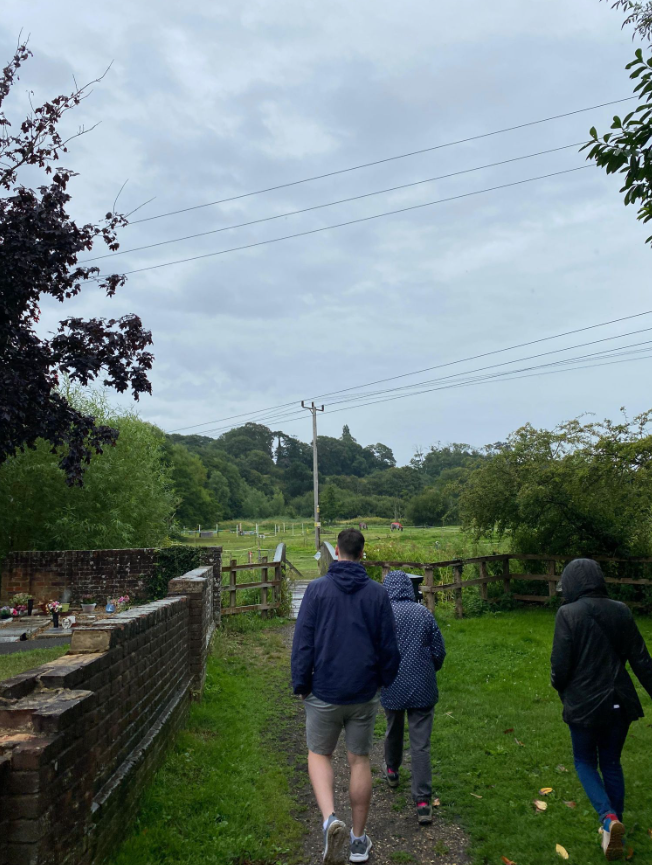 patients and health coach walking in Titchfield.