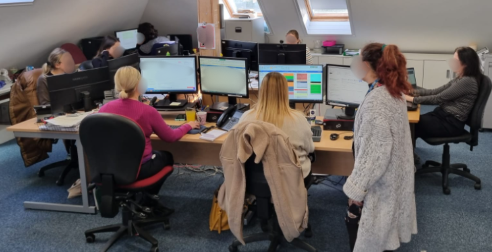 Triage GPs and admin staff processing medical requests from patients