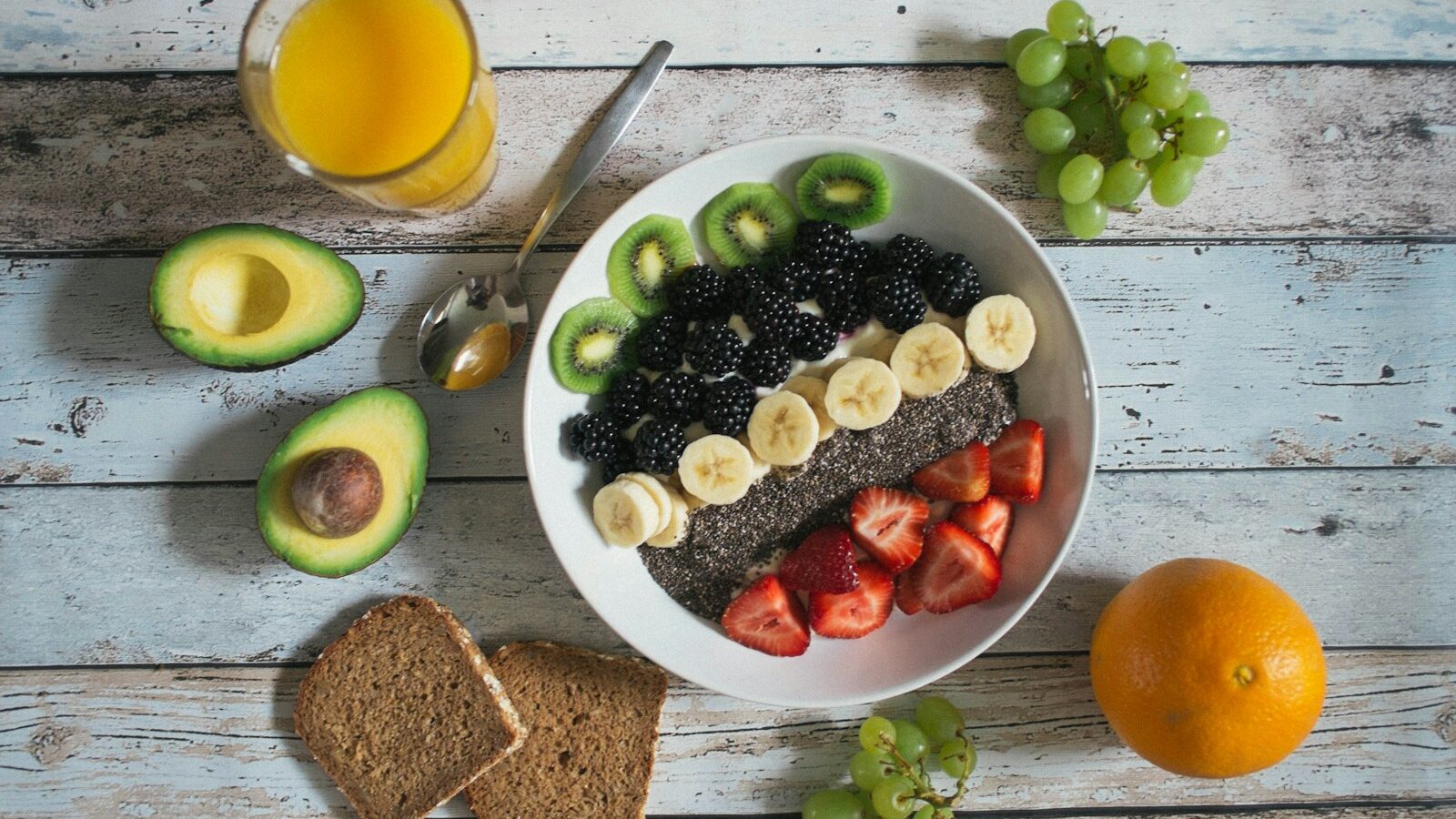 fruit lot on ceramic plate