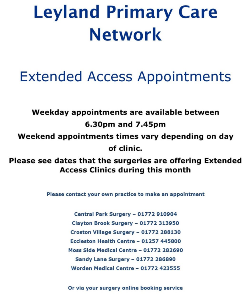 Extended Access Appointments Sandy Lane Surgery
