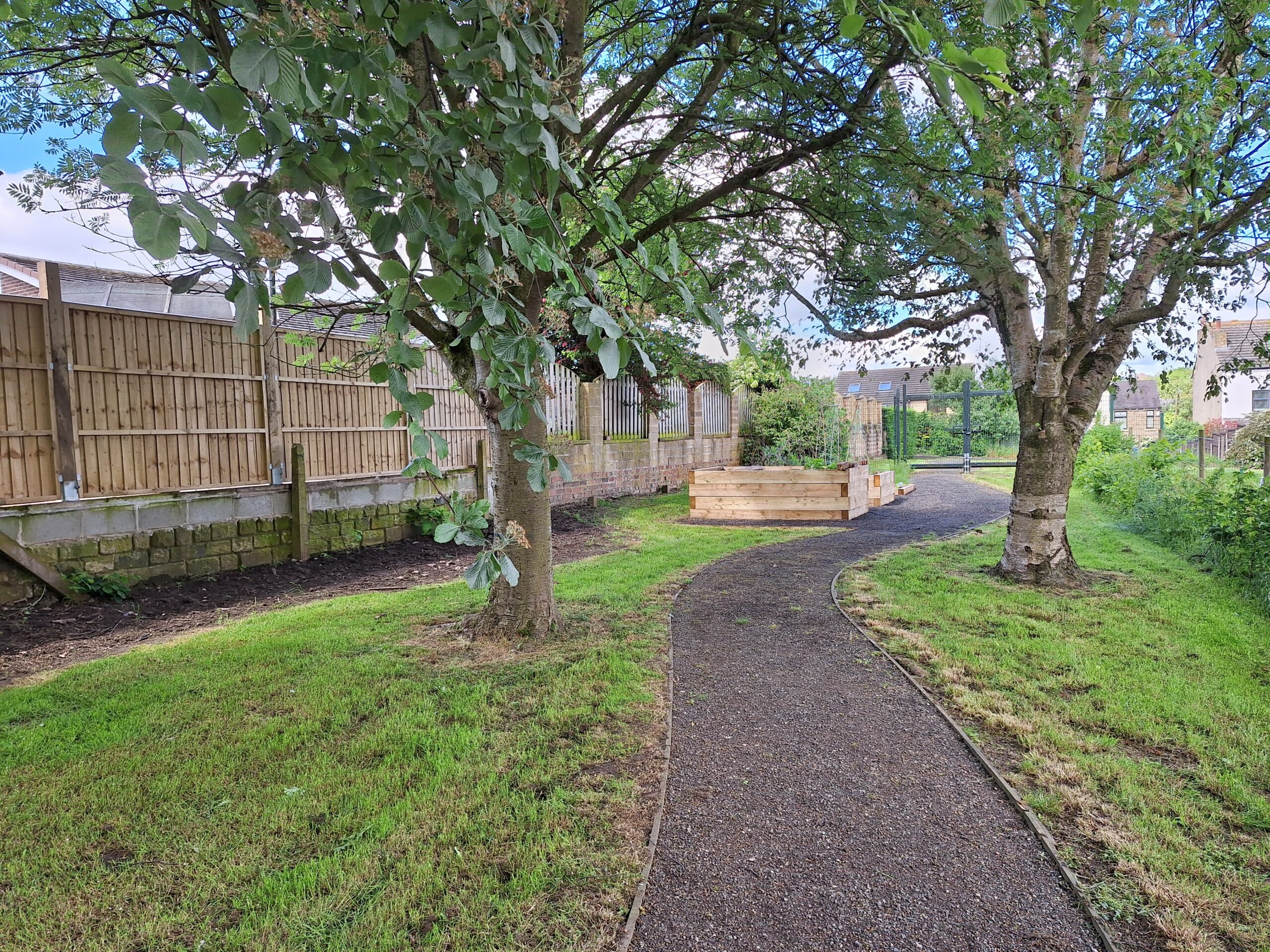 Path to raised beds