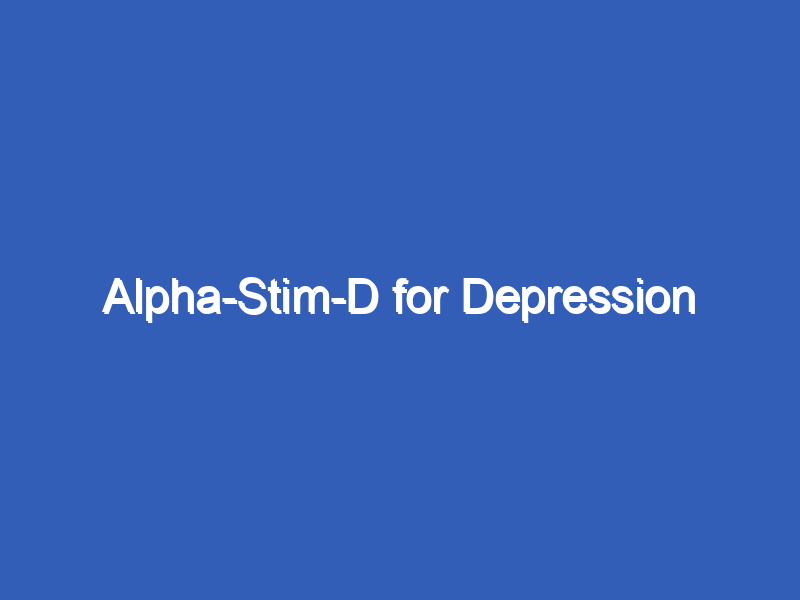 Alpha-Stim-D for Depression