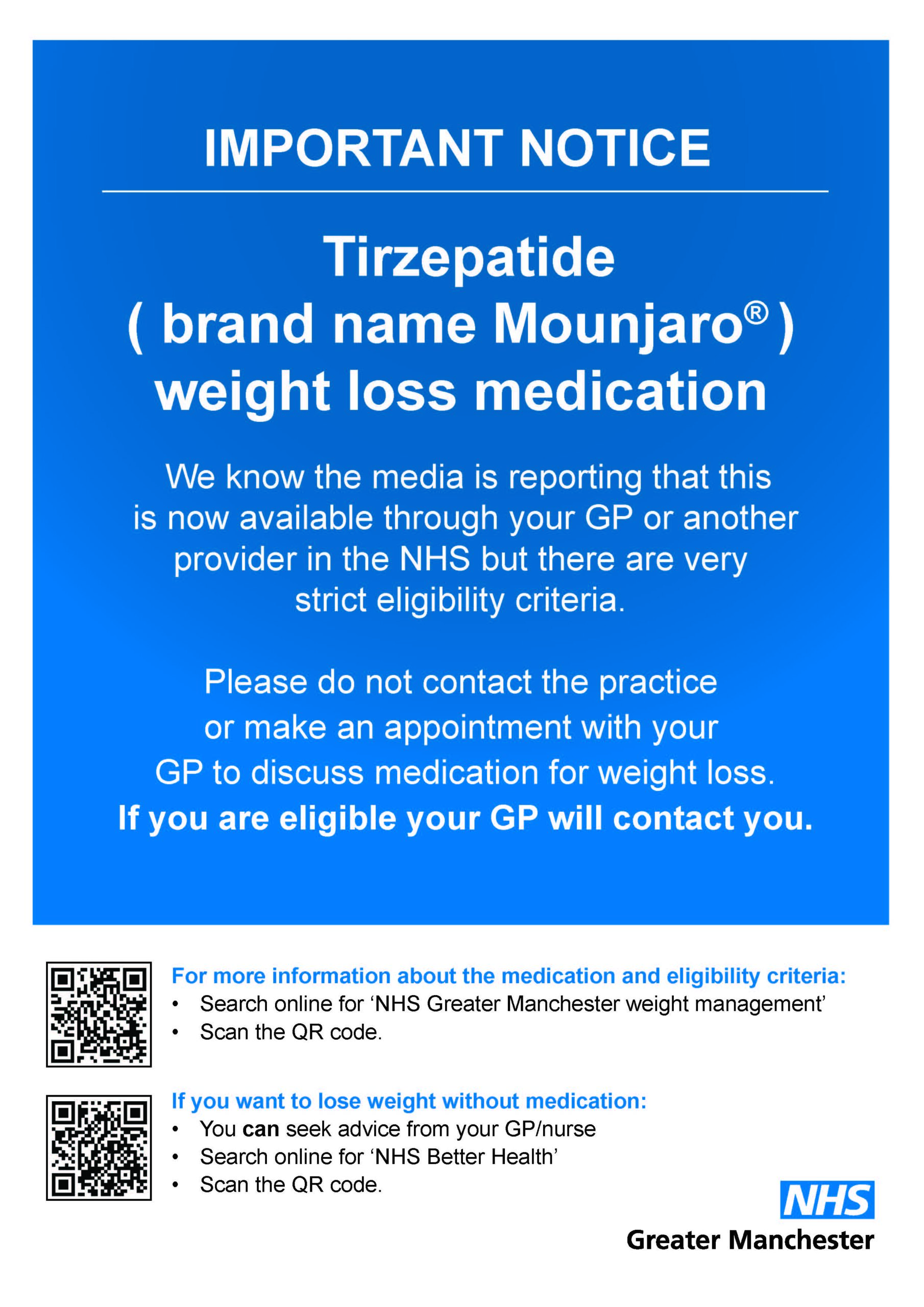 Tirzepatide (Mounjaro®)- Weight loss medication