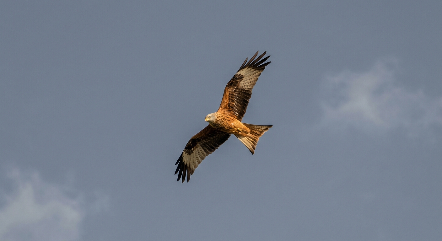 A red kite (bird) in flight