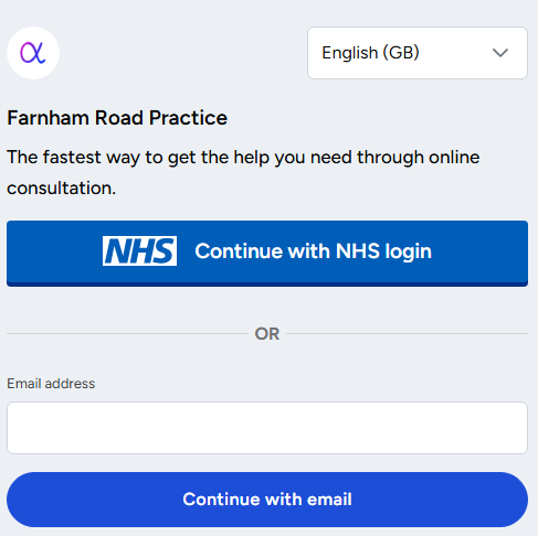 Farnham Road Anima login screen
