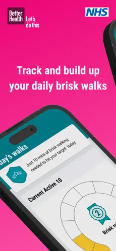 NHS Active 10 Walking Tracker app screen
