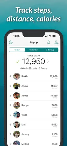 StepUp Pedometer Step Counter screen