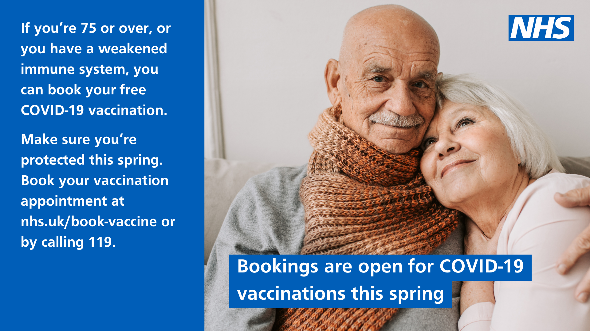 Bookings are open for COVID-19 vaccinations this spring AV screen 1920 x 1080 px v3