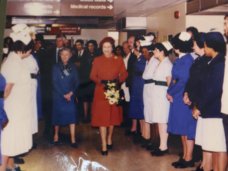 The Queen opening Newham General Hospital