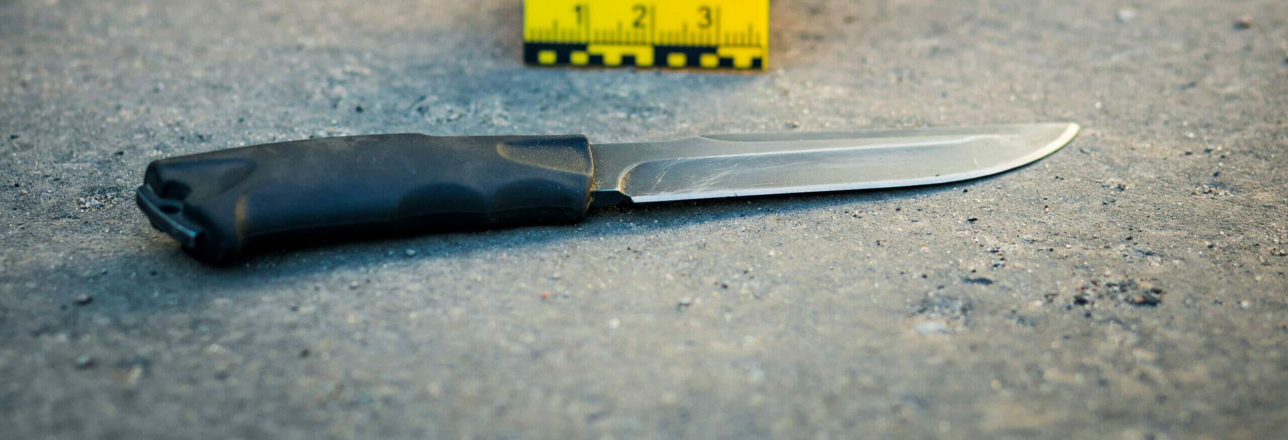 Crime scene investigation. The weapon, a knife.